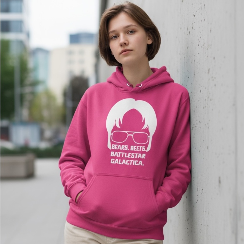 🧢 “Bears. Beets. Battlestar Galactica.” Hoodie – The Office